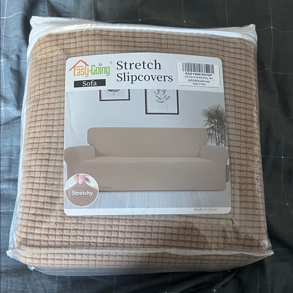 Tan Stretch Sofa Slipcover - Picture 1 of 5